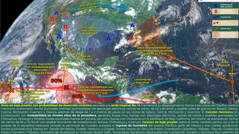 Pronóstico del tiempo para Tamaulipas 31 Julio 2024
