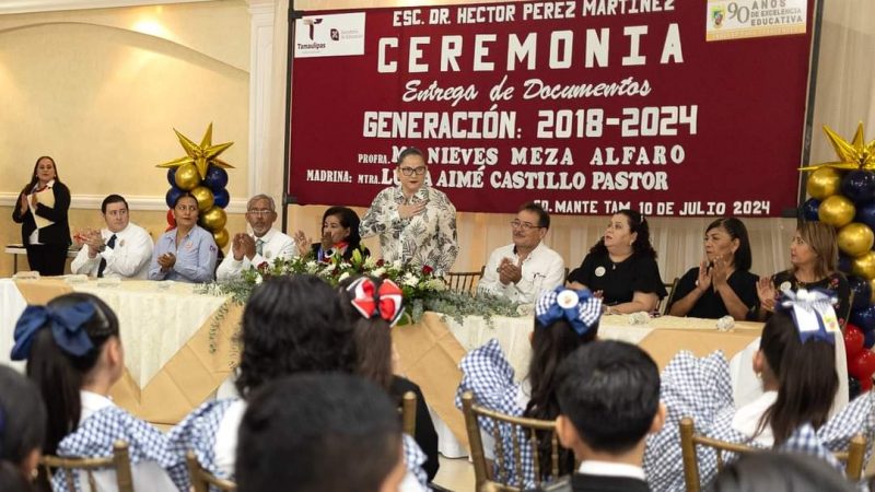 Graduación de la Primaria «Dr. Héctor Pérez Martínez» en Ciudad Mante: Lucía Aimé Castilla Pastor destaca compromiso educativo