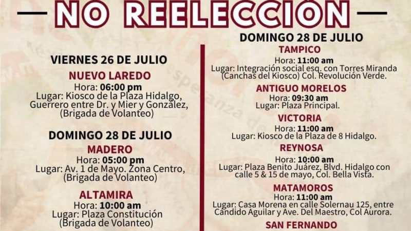 Tamaulipas: Morena Organiza Asamblea Informativa sobre Reforma de «No Reelección»