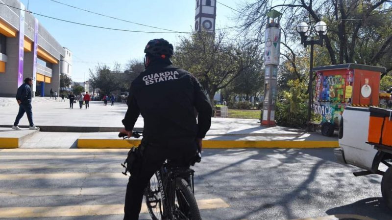 Guardia Estatal Refuerza Seguridad en Zonas Turísticas y Peatonales con Agrupamiento Ciclista