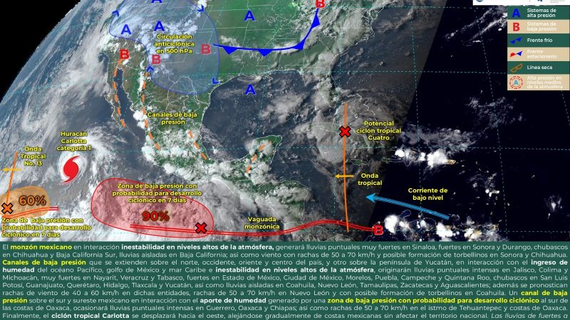 Pronóstico del tiempo para Tamaulipas 3 Agosto 2024