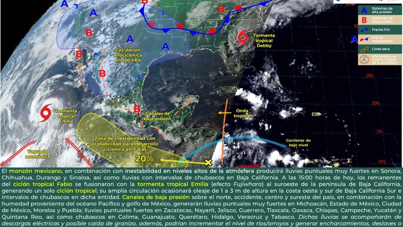 Pronóstico del tiempo para Tamaulipas 8 Agosto 2024