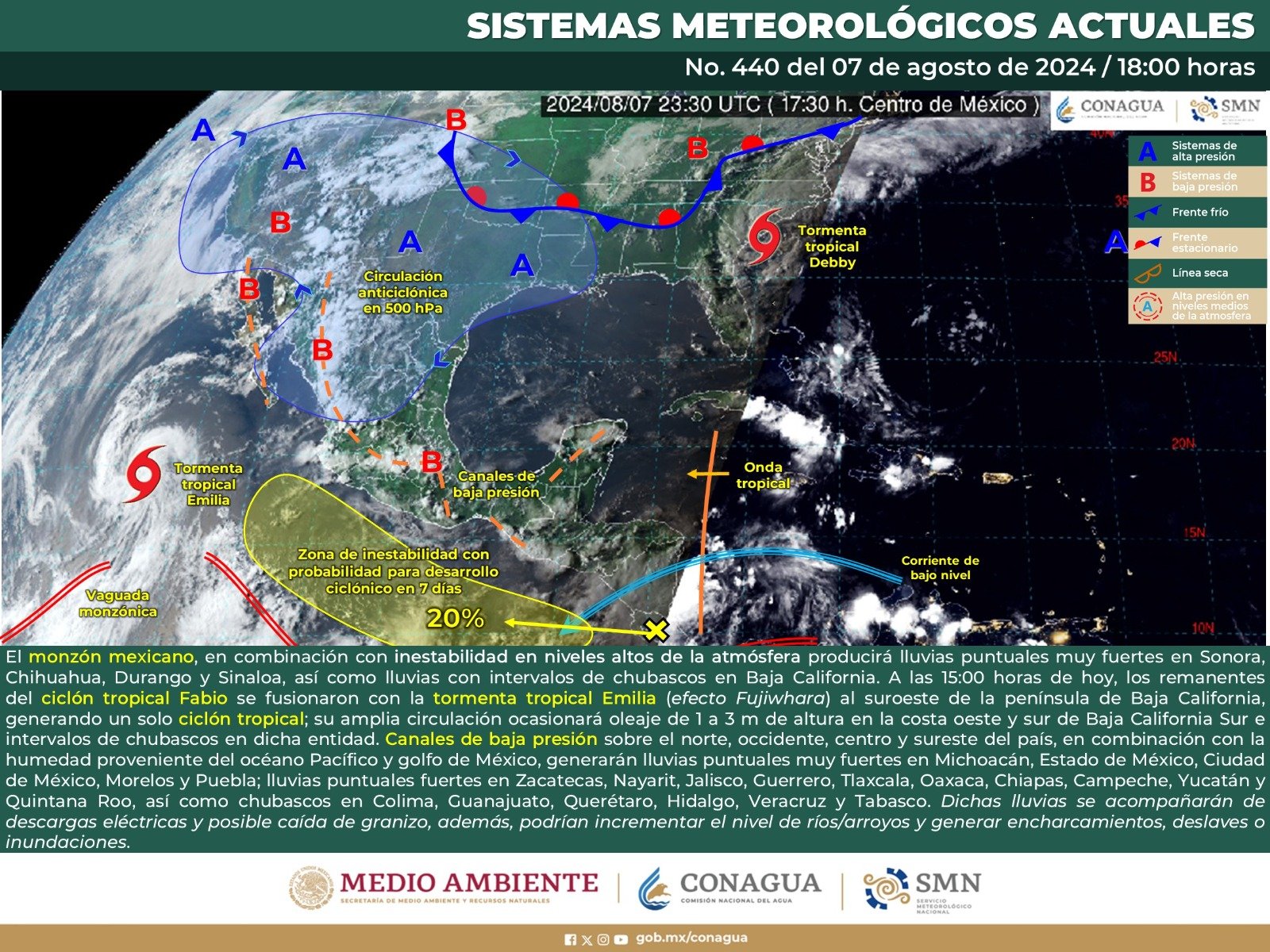 Pronóstico del tiempo para Tamaulipas 8 Agosto 2024