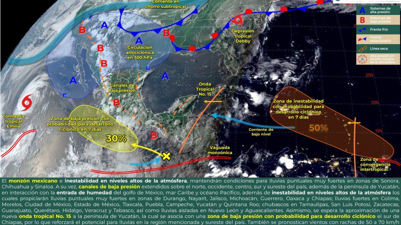 Pronóstico del tiempo para Tamaulipas 9 Agosto 2024