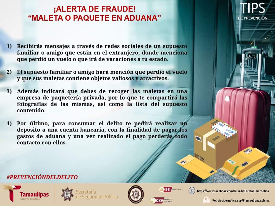 Nuevo Modus Operandi de Ciberdelincuentes: «Maleta o Paquete Retenido en la Aduana»