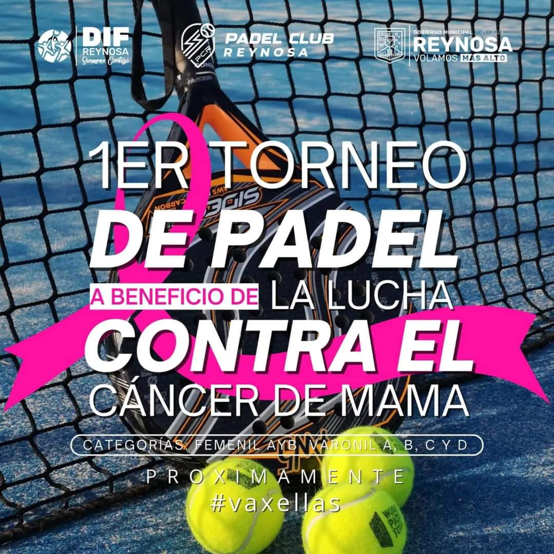 DIF Reynosa organiza torneo de pádel «Va Por Ellas» para apoyar a sobrevivientes de cáncer de mama