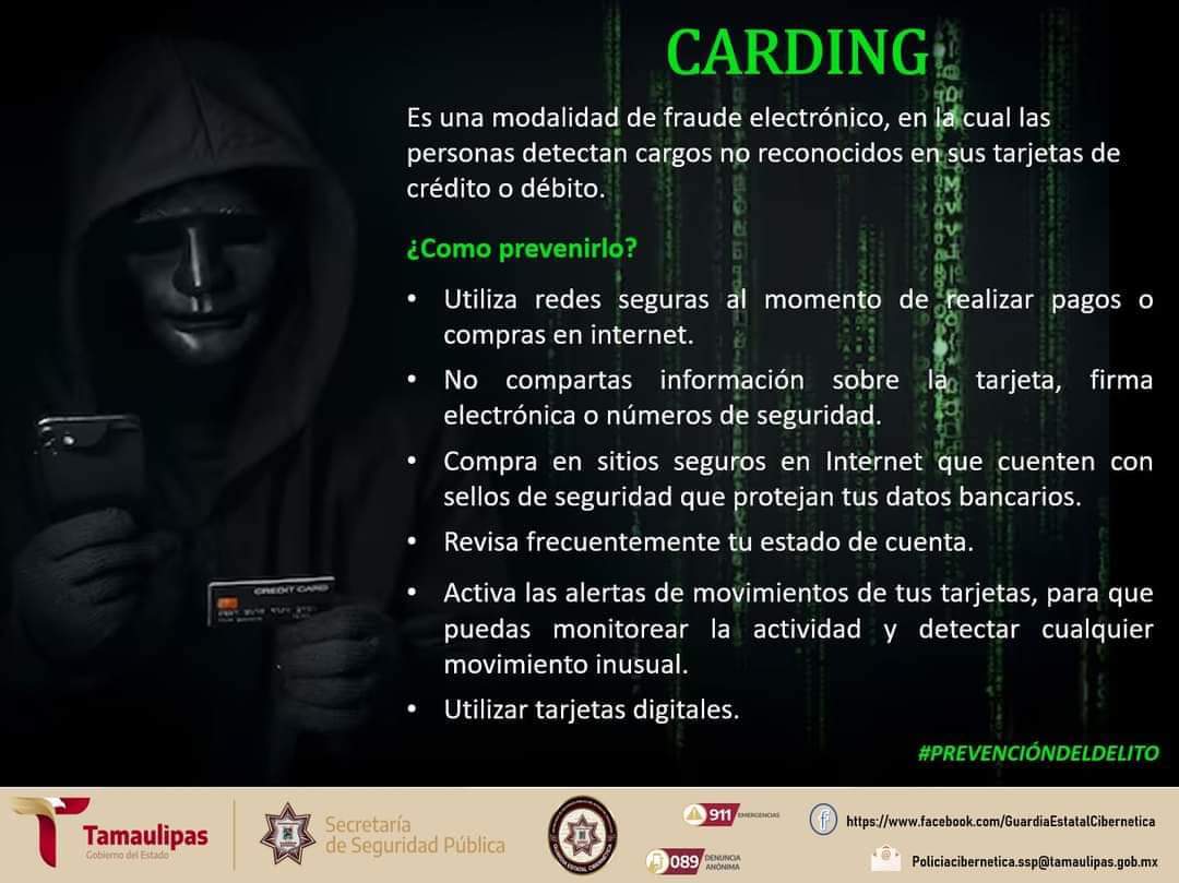 SSPT Advierte sobre Fraude por «Carding» Durante las Vacaciones