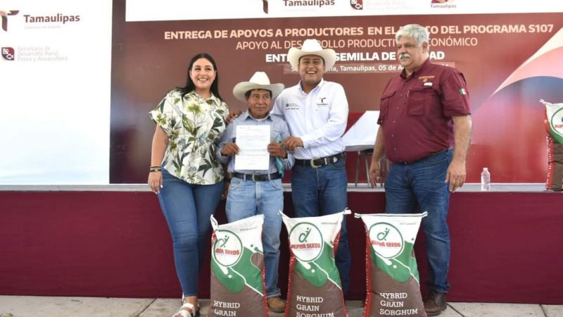 Productores de Soto la Marina Reciben Semilla de Sorgo y Maíz para Fortalecer la Producción Agrícola
