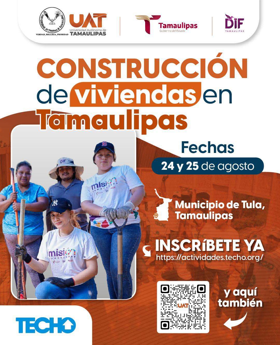 Universidad Autónoma de Tamaulipas y TECHO México Se Unen para Construir Hogares en Tula