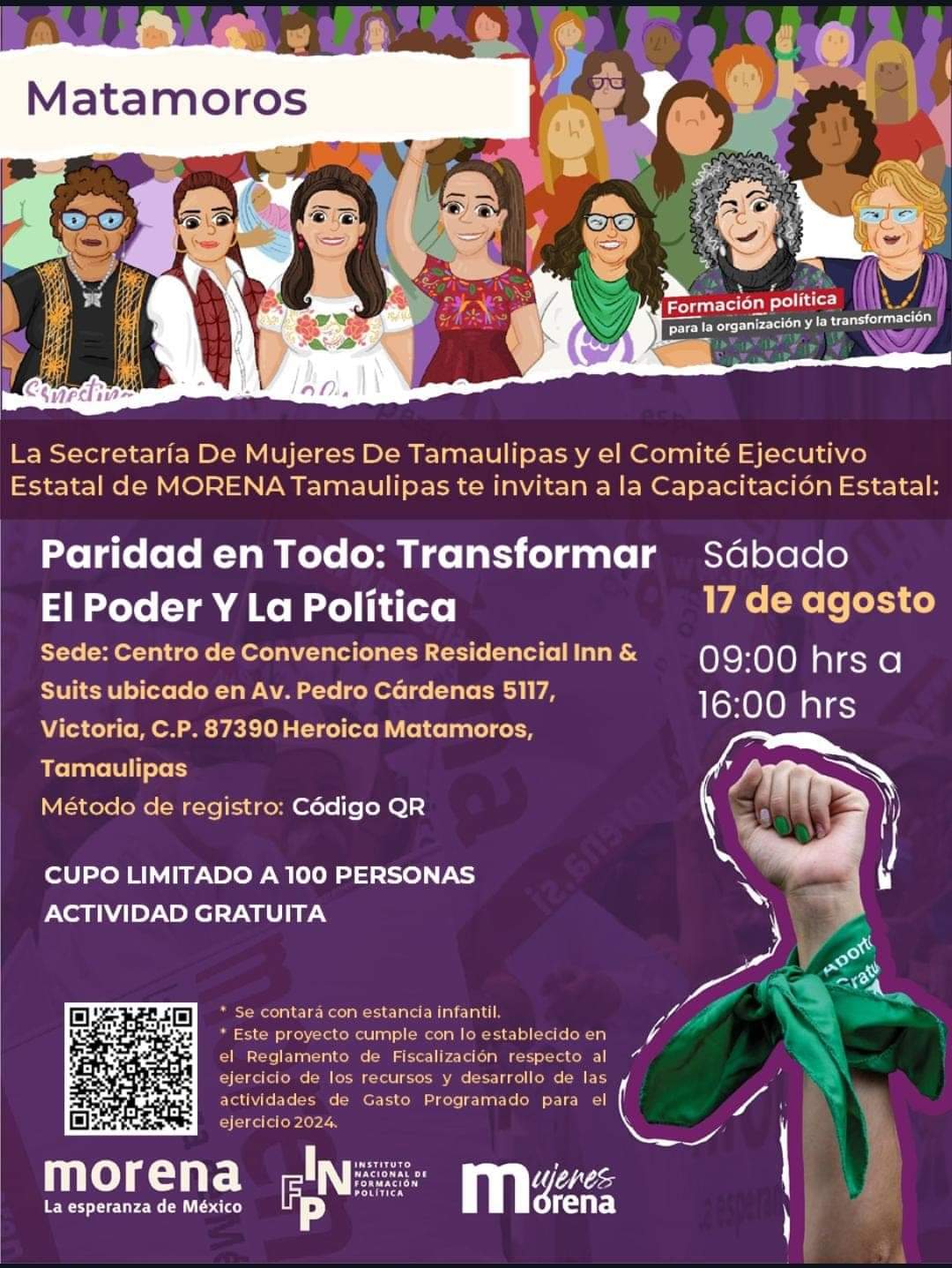 Morena Tamaulipas Invita al Curso “Paridad en todo: Transformar el Poder y la Política”