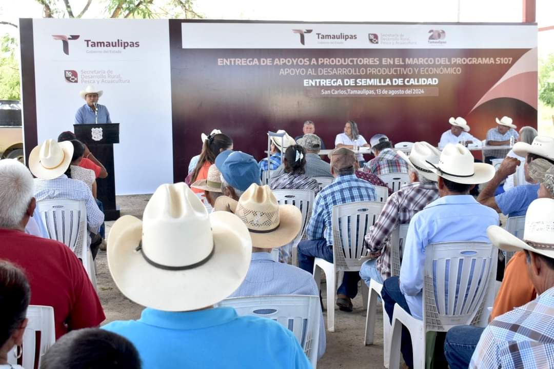 Gobierno de Tamaulipas apoya a productores con entrega de semilla de sorgo y maíz para fortalecer la agricultura