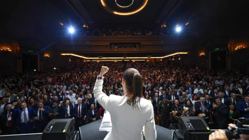 Américo Villarreal Acompaña a Claudia Sheinbaum en su Histórico Nombramiento como Presidenta Electa de México
