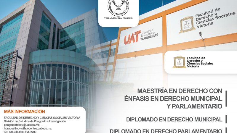 Impartirá la UAT maestría y diplomados en derecho municipal y parlamentario