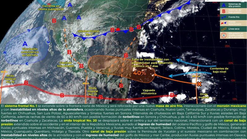 Pronóstico del tiempo para Tamaulipas 3 Septiembre 2024