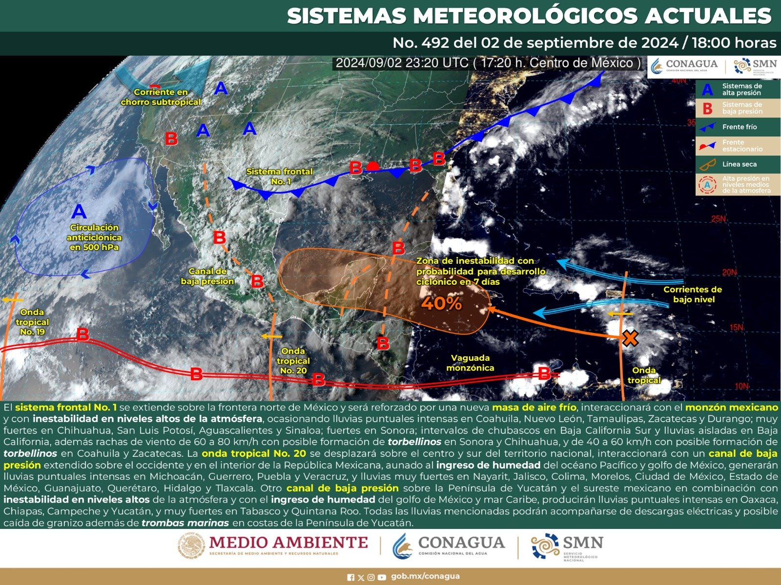 Pronóstico del tiempo para Tamaulipas 3 Septiembre 2024
