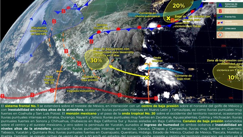 Pronóstico del tiempo para Tamaulipas 5 Septiembre 2024