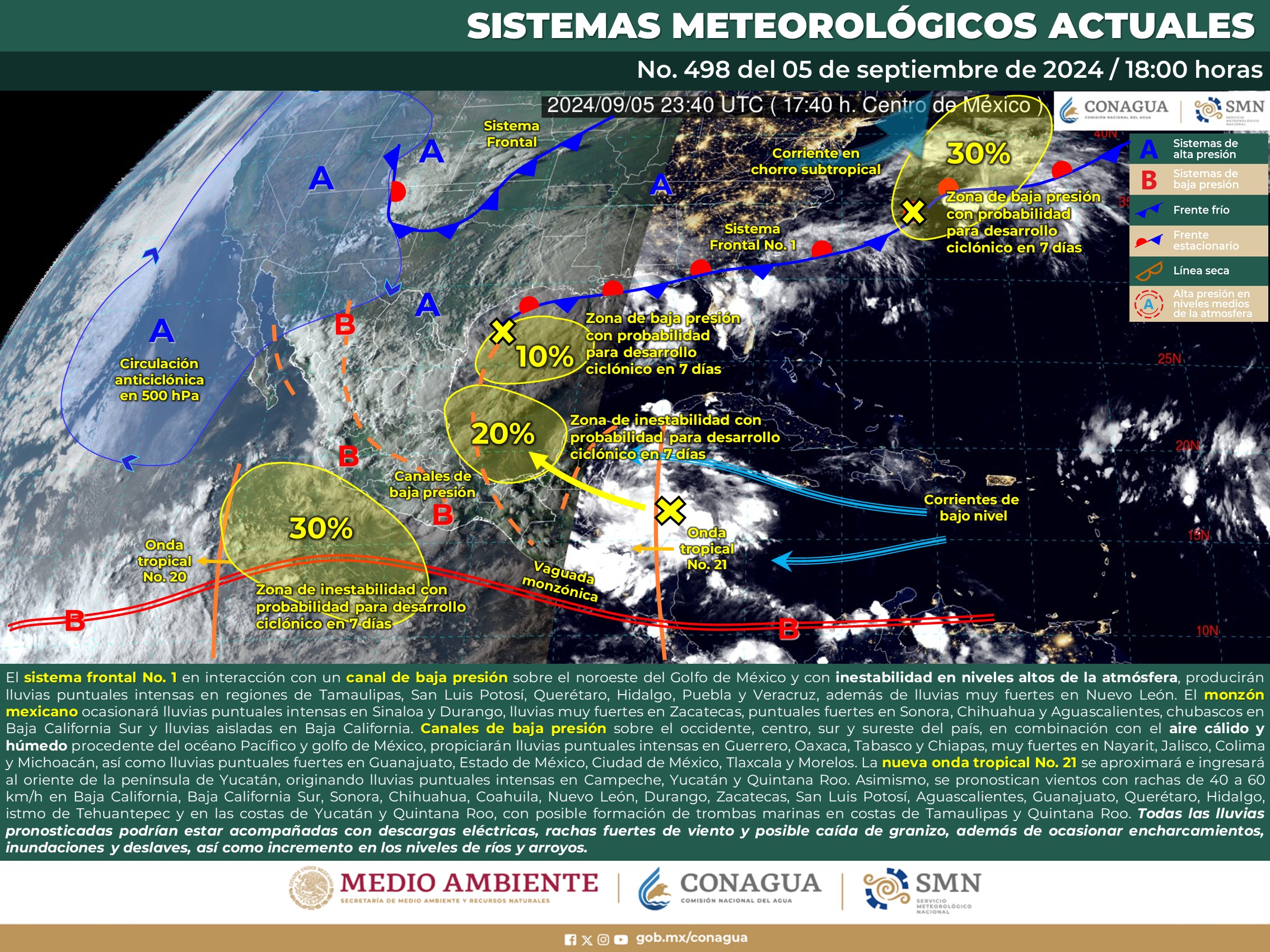 Pronóstico del tiempo para Tamaulipas 6 Septiembre 2004