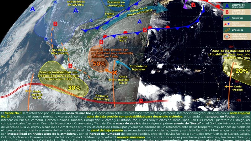 Pronóstico del tiempo para Tamaulipas 7 Septiembre 2024
