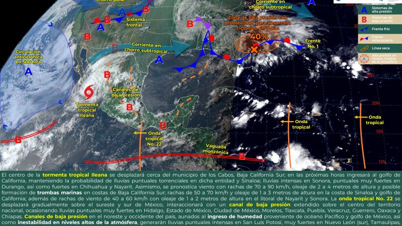 Pronóstico del tiempo para Tamaulipas 14 Septiembre 2024