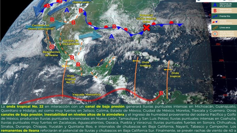 Pronóstico del tiempo para Tamaulipas 16 Septiembre 2024