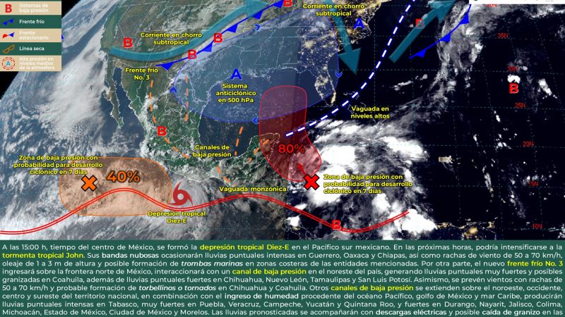 Pronostico del tiempo para Tamaulipas 23 Septiembre 2024