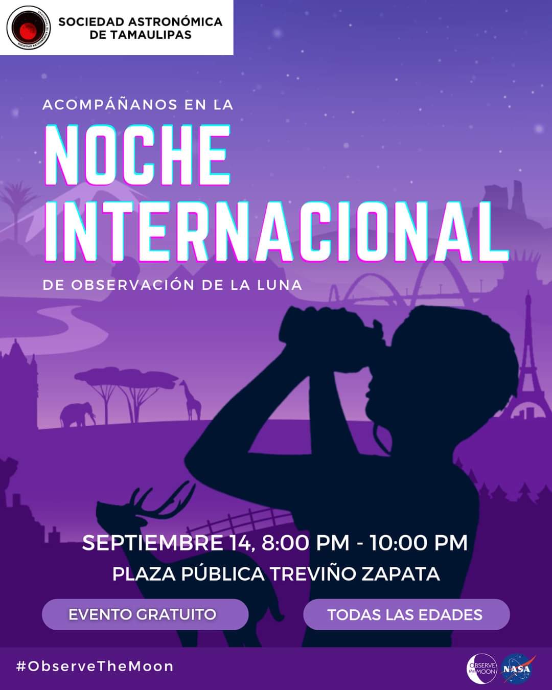 Reynosa se une a la celebración global: «Noche Internacional de Observación de la Luna 2024»
