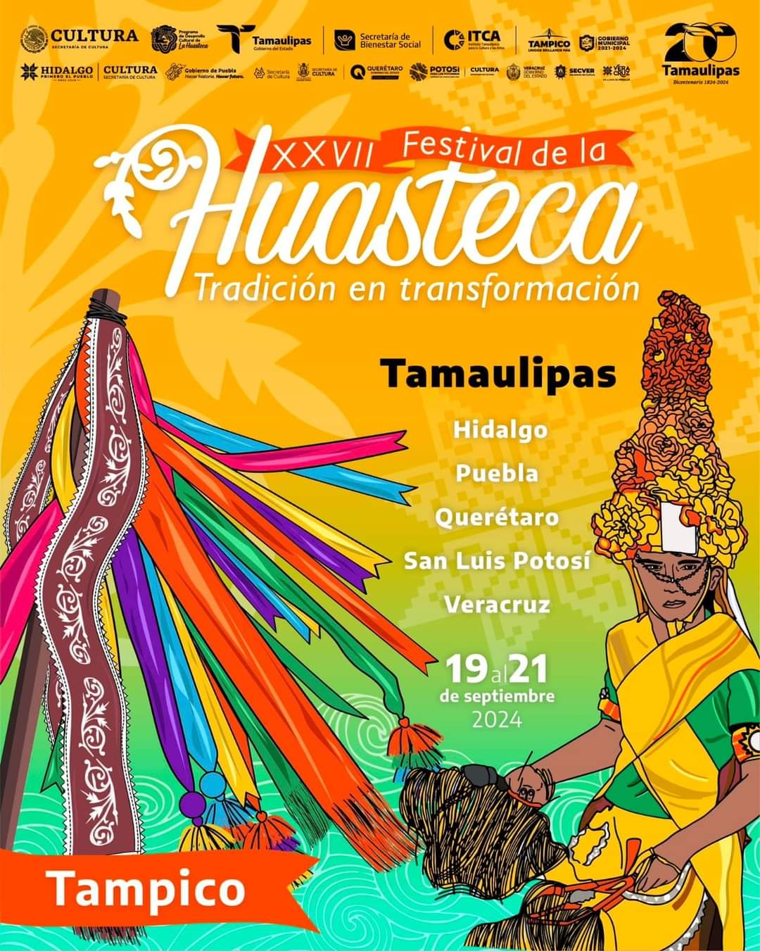 Tampico acoge el XXVII Festival de la Huasteca para celebrar las tradiciones culturales del 19 al 21 de septiembre