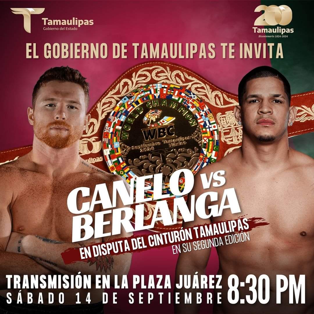 Gran Noche Mexicana en Ciudad Victoria: Transmisión de la Pelea Canelo vs Berlanga y Entrega de Cinturón Conmemorativo