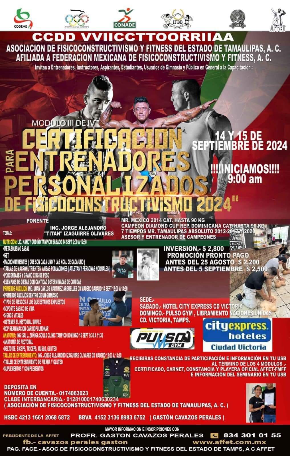 Tercer Módulo de Certificación de Entrenadores Personalizados en Ciudad Victoria