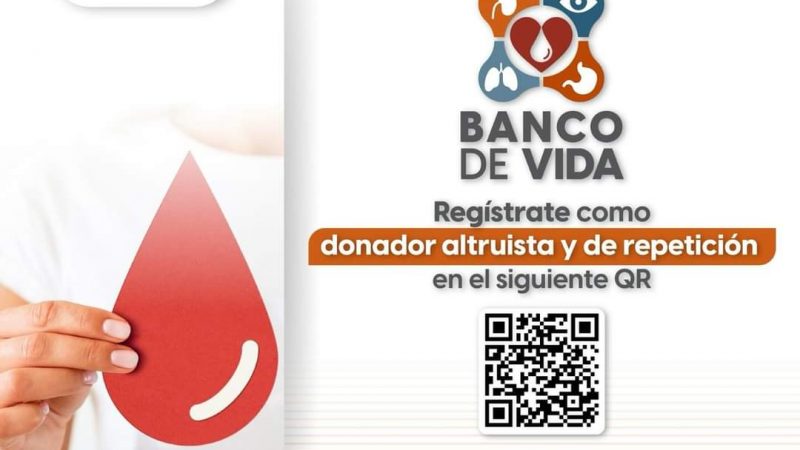 Invitan a unirse al programa «Banco de Vida» para donar sangre de manera altruista