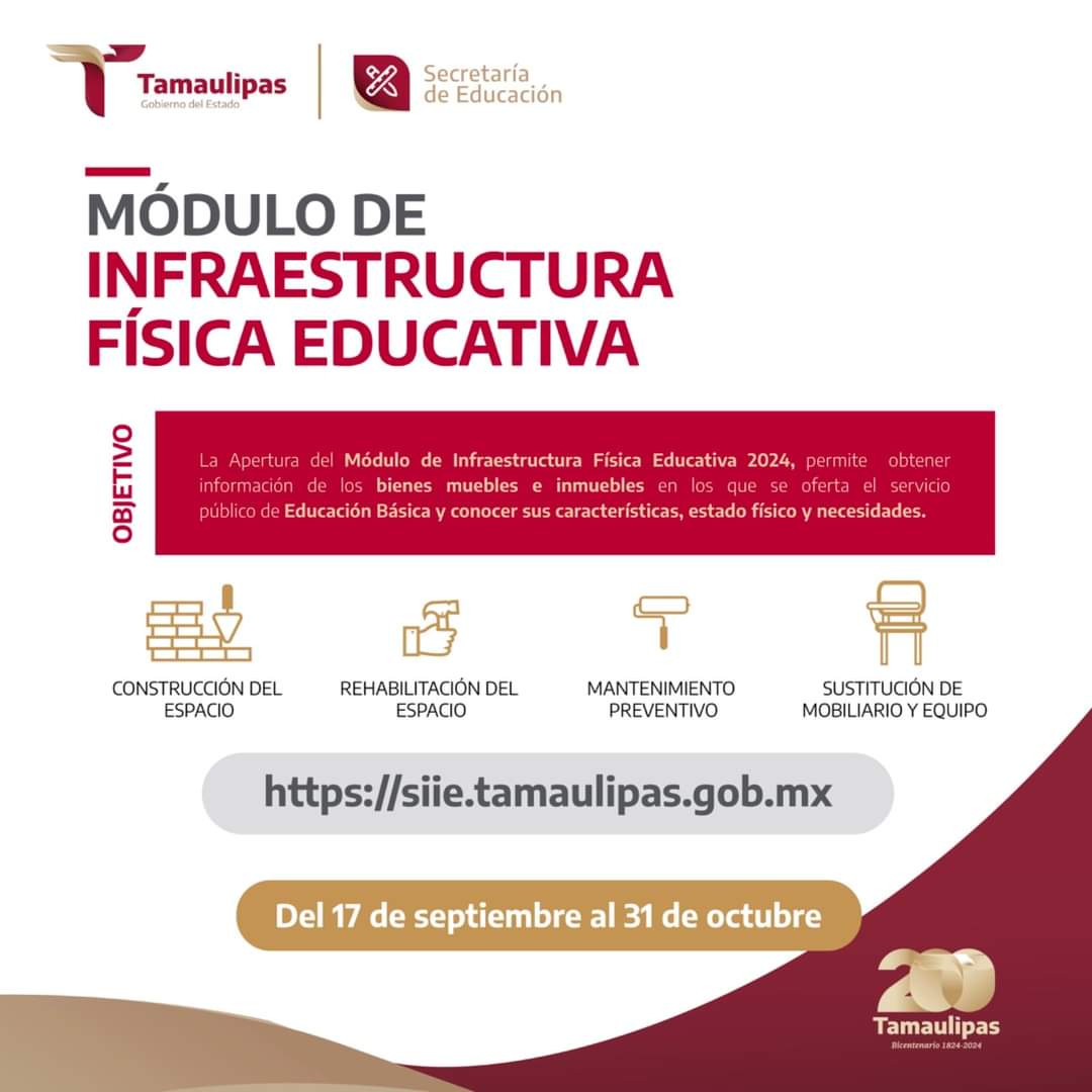 Secretaría de Educación de Tamaulipas Lanza Módulo de Infraestructura Física Educativa 2024