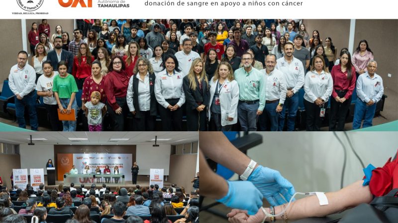 La UAT y sector salud promueven la donación de sangre en apoyo a niños con cáncer