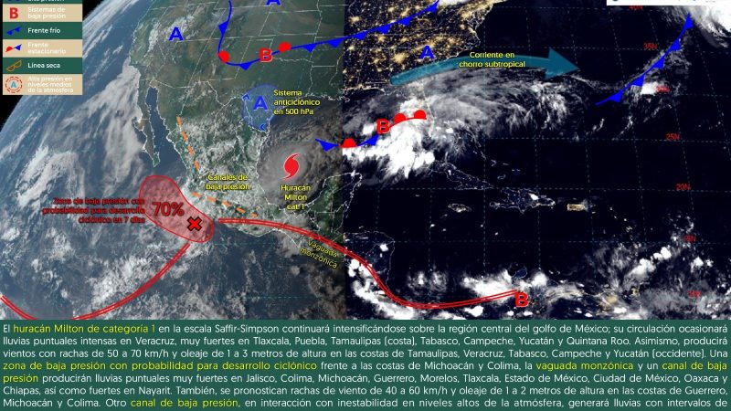 Pronóstico del tiempo para Tamaulipas 7 Octubre 2024