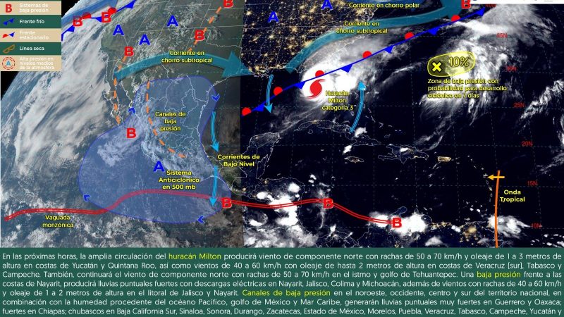 Pronóstico del tiempo para Tamaulipas 10 Octubre 2024