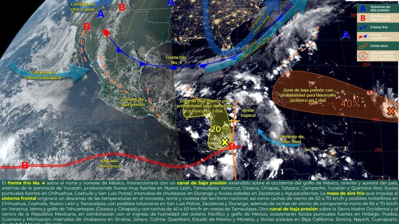 Pronóstico del tiempo para Tamaulipas 17 Octubre 2024