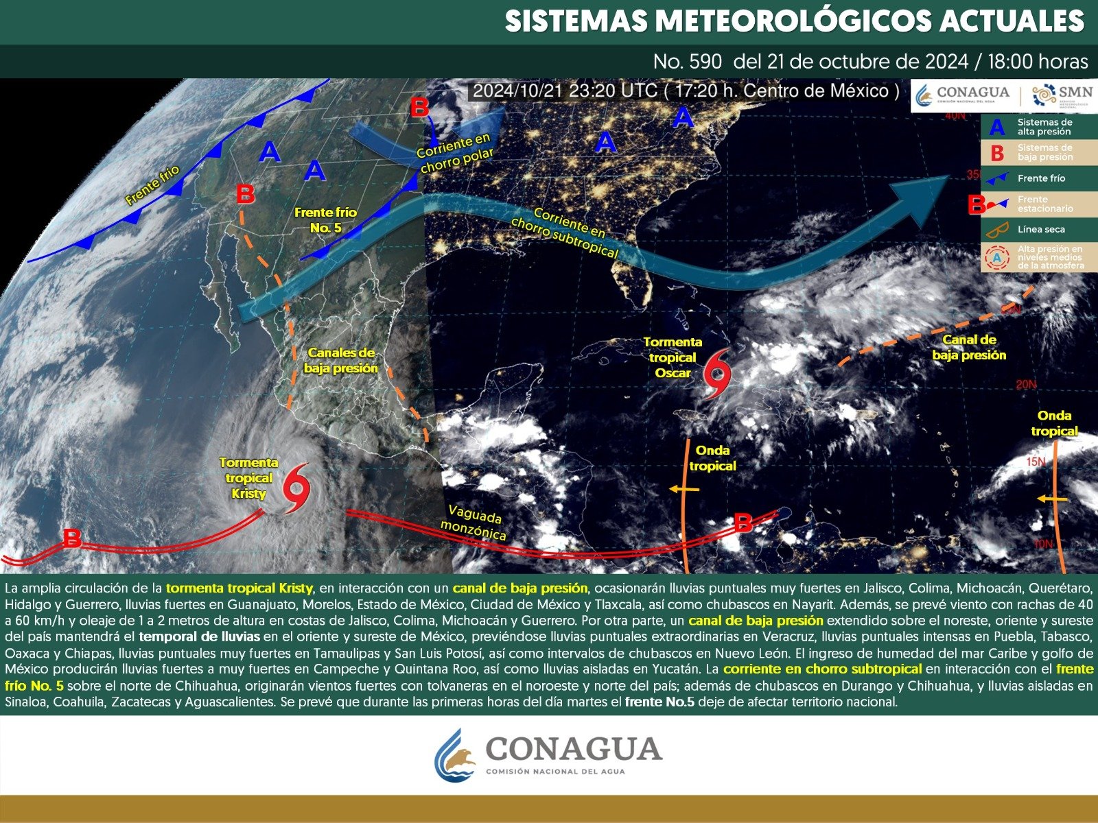 Pronóstico del tiempo para Tamaulipas 22 Octubre 2024