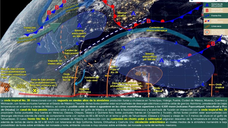 Pronóstico del tiempo para Tamaulipas 29 Octubre 2024