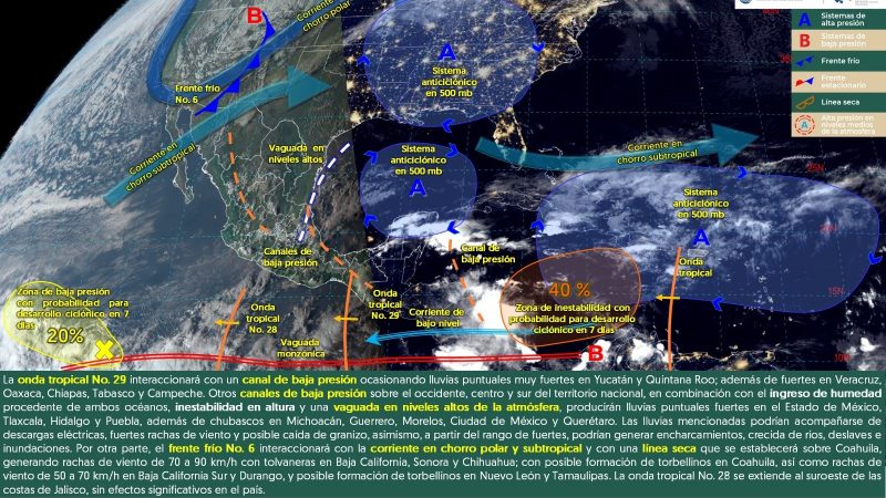 Pronóstico del tiempo para Tamaulipas 30 Octubre 2024