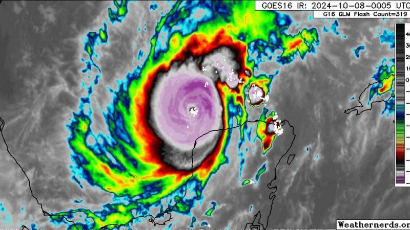Huracán Milton alcanza categoría 5 con vientos de 285 km/h; se dirige a Florida, EE.UU