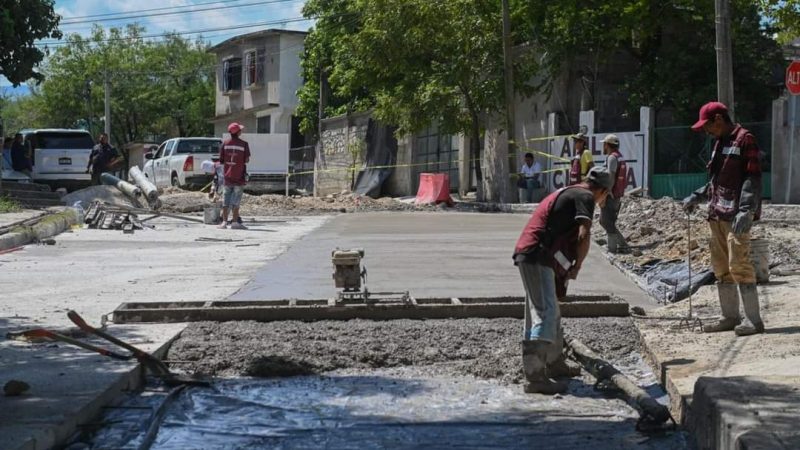 Gobierno de Victoria inicia rehabilitación de rutas de transporte público con pavimentación en la colonia Tamatán