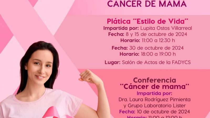 Facultad de Derecho y Ciencias Sociales de la UAT invita a conferencias en apoyo a la lucha contra el cáncer de mama