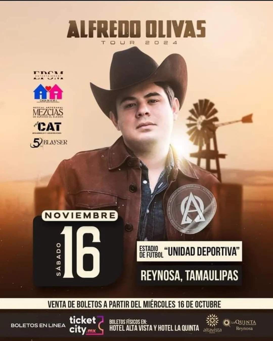 Alfredo Olivas se Presentará en Reynosa el 16 de Noviembre