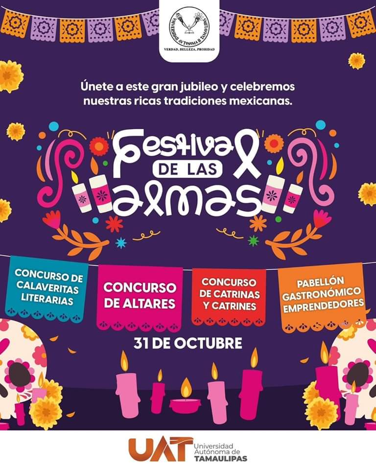 Universidad Autónoma de Tamaulipas celebrará el ‘Festival de las Almas’ por el Día de Muertos