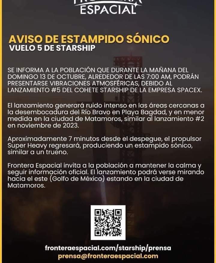 Alertan sobre estampido sónico por lanzamiento de cohete en Matamoros