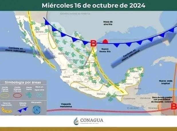 Frente Frío Número 4 Provocará Descenso de Temperaturas y Lluvias Intensas en Tamaulipas y el Norte del País