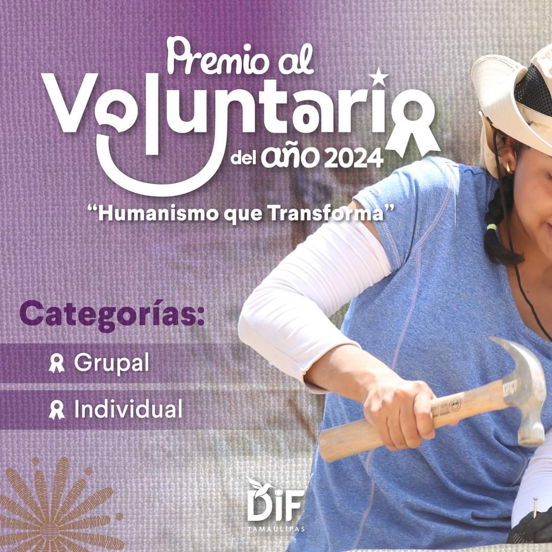 DIF Tamaulipas lanza convocatoria para el Premio al Voluntario del Año 2024