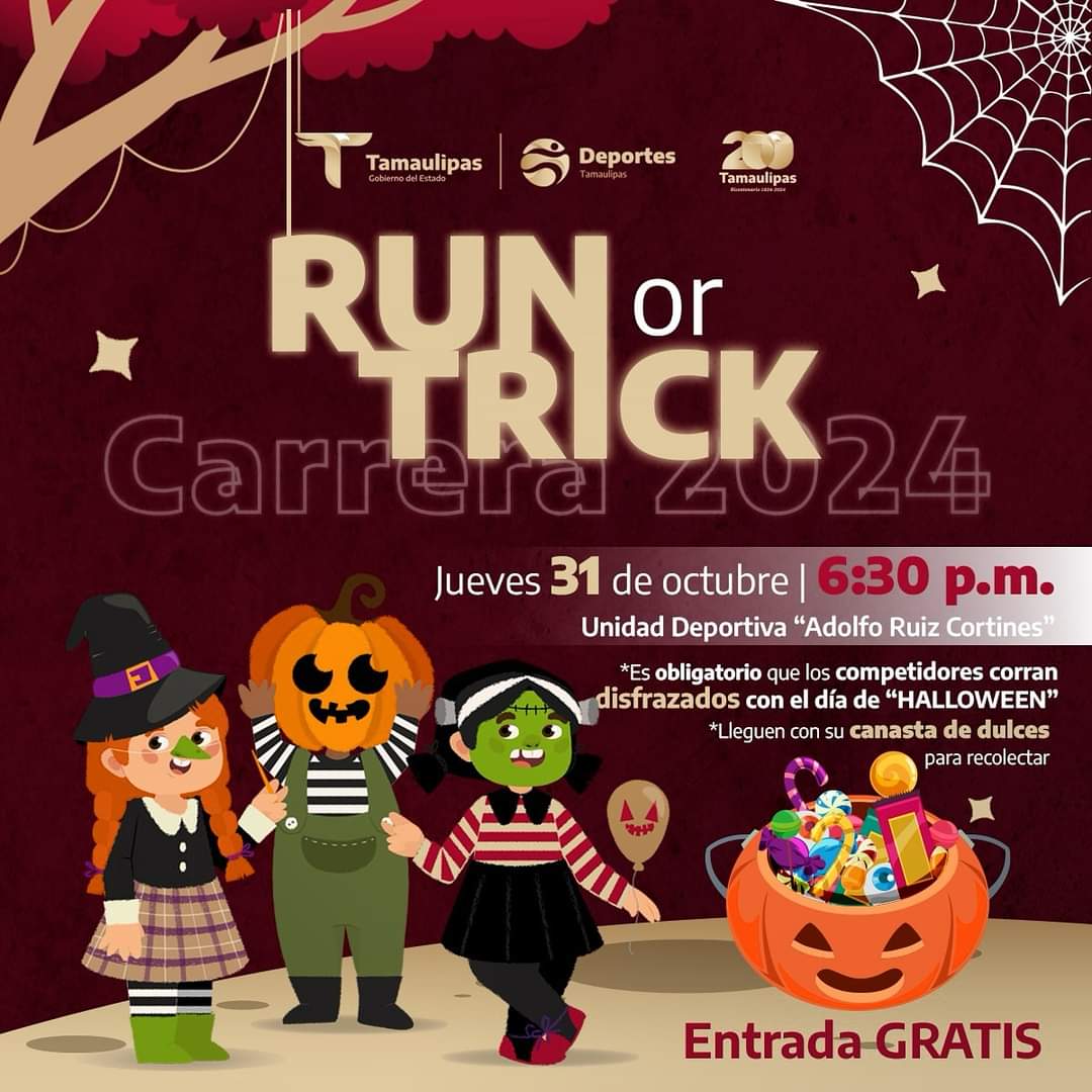 El Instituto del Deporte de Tamaulipas Organiza la Carrera “Run or Trick” por Halloween