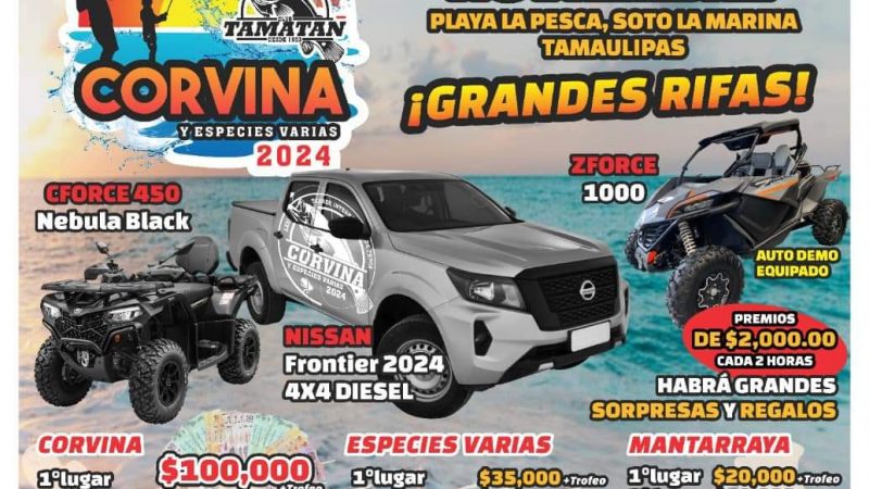 Anuncian Gran Torneo Internacional de Pesca en Playa La Pesca, Tamaulipas