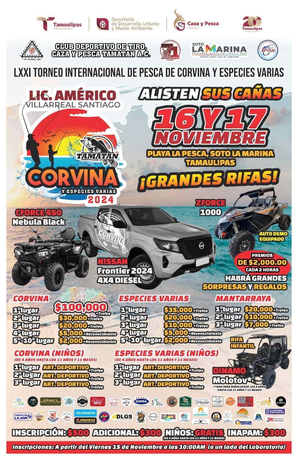 Anuncian Gran Torneo Internacional de Pesca en Playa La Pesca, Tamaulipas