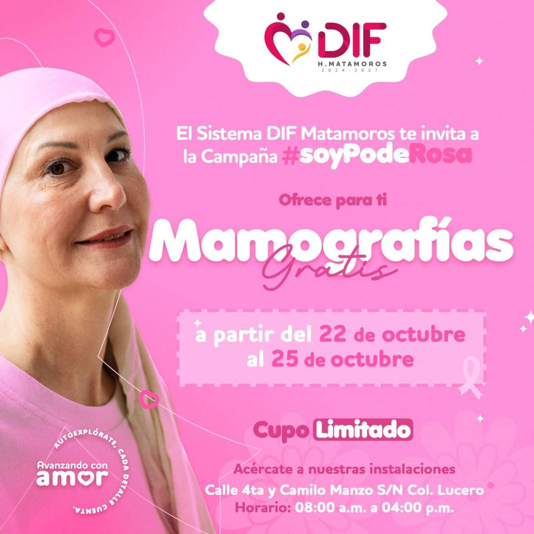 DIF Matamoros Ofrece Mastografías Gratuitas para Mujeres en Campaña de Prevención de Cáncer de Mama